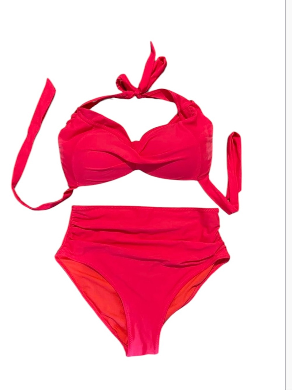 Classic High-Waist Bikini Set - Hot Pink